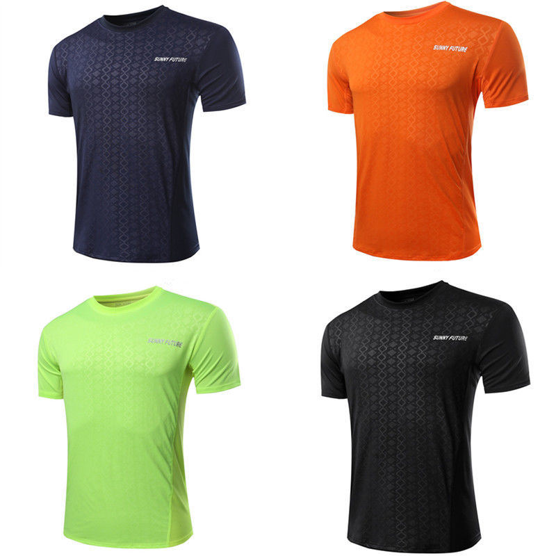 Men Running Fun Sports Quick Dry Fit Sport T-Shirt (A035)